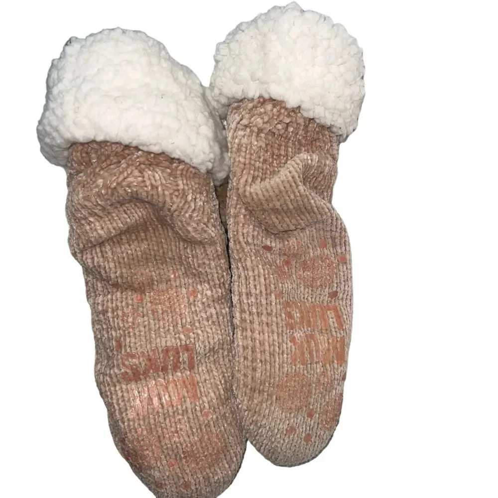 Muk Luks Slipper Socks Warm Fleece Knit Cozy
